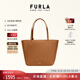 芙拉（FURLA）【限時(shí)優(yōu)惠】MIADIVA牛皮中號(hào)女士上班族休閑通勤手提托特包 棕色