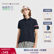 TOMMY HILFIGER【輕柔感】25夏季男高級(jí)撞色短袖/【輕奢感】鑲邊翻領(lǐng)商務(wù)T恤POLO 【織帶袖邊】藏青色DW5 L （推薦：150-165斤）