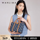 萬里馬（wanlima）丹寧水桶包托特包大容量通勤印花牛仔布單肩斜跨手提女包七夕禮物 牛仔藍(lán)/杏仁棕