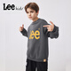 Lee兒童衛衣時(shí)尚寬松男童女童2024春季新款上衣圓領(lǐng)百搭舒適潮流 碳灰色 165 cm