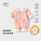 宜爽兒嬰兒連體衣春秋冬季寶寶衣服夾棉襖加厚套裝 薄款-粉碎花 66cm
