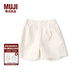 無印良品 MUJI 大童 抽褶 裙褲 兒童 褲子 童裝 女童 CB1JNA4S 米白色 120/53A