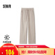 森馬（Semir）[商場(chǎng)同款]休閑褲女加絨長(cháng)褲簡(jiǎn)約冬2024仿呢闊腿褲101724127016A
