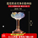 盛凡 蓮花燭臺酥油燈座 蠟燭臺 供佛佛前供燈 水琉璃燭燈底座燈架供具 蓮花多彩款(高12.3厘米)中號/個(gè)