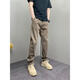 倉石一樹(shù)美式潮流痞帥純色休閑直筒褲男秋季新款潮牌修身百搭小腳長(cháng)褲ins 咖色 32 140-150斤