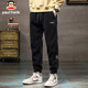 大嘴猴（paul frank）休閑褲男士秋冬季燈芯絨褲子男保暖衛褲男褲運動(dòng)褲 黑色 4XL