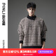 品立（PINLI）衛(wèi)衣男春秋季男裝潮牌小香風(fēng)套頭男士休閑長(zhǎng)袖上衣 淺咖啡 XL 180