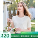 百圖betu女裝2025春夏新款T恤法式圓領(lǐng)提花肌理短袖上衣女2502T28 淺杏色 M