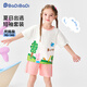 巴帝巴帝夏季純棉兒童套裝男女童寶寶短袖t恤短褲休閑裝 林中小兔 100