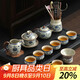 不拙汝窯茶具整套高檔功夫茶具辦公用家庭用青花瓷蓋碗14入泡茶套裝