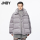 JNBY/江南布衣冬季立領(lǐng)羽絨服女燈芯絨中長(cháng)款加厚白鴨絨5OAC10270 053/淺灰 S