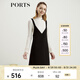 PORTS寶姿女裝 秋冬背帶裙SL9D009LWF033 黑色 S (4)