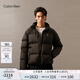 Calvin KleinJeans【防水】秋冬男士ck休閑絨領(lǐng)立領(lǐng)鴨絨羽絨服外套J326811 BEH-太空黑 XL