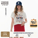 Teenie Weenie小熊T恤女2025年夏季新款簡約休閑活力學(xué)院刺繡圓領(lǐng)短袖T恤女 象牙白 S