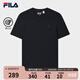 FILA 斐樂(lè)官方男子針織短袖衫2025秋新款時(shí)尚休閑舒適簡(jiǎn)約圓領(lǐng)T恤 傳奇藍(lán)-NV M 170/92A/M