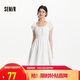 森馬（Semir）連衣裙女收腰蝴蝶結(jié)少女感2025夏俏皮木耳邊方領(lǐng)短裙109325114007