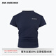 ANN ANDELMAN【膩膩同款】官方直營(yíng)春夏新款修身t恤 疊褶短袖上衣 藍色 M
