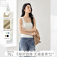 對白法式方領針織吊帶背心女2025年秋季新款時尚內(nèi)搭無袖打底上衣 月光白 M
