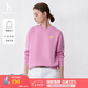 哈吉斯（HAZZYS）女裝 春秋季女圓領(lǐng)寬松落肩袖撞色休閑衛(wèi)衣女ABTSE03AX01 粉色PN M (160/84A 38)