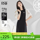 歐莎（OSA）法式假兩件拼接連衣裙女夏季新款小個子氣質(zhì)泡泡袖小黑裙 黑色 XL