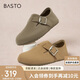百思圖24秋商場(chǎng)同款通勤勃肯鞋平跟女單鞋BG196CM4 卡其灰 39