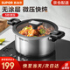 蘇泊爾（SUPOR）微壓湯鍋304不銹鋼燜煮鍋無(wú)涂層煮粥燉菜鍋燃?xì)庠铍姶艩t通用 3-4人【多人選擇】 直徑 24cm