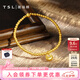 謝瑞麟（TSL）黃金手鏈女款古法小胖福金珠足金手串送女友XO860七夕禮物 8.85g 計價類（工費約2780元）