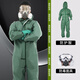耐酸堿防護服防化服防腐蝕連體全身輕型工廠(chǎng)c級實(shí)驗室防化學(xué)防水 【耐強酸堿】連體全身防化防護服+防毒面具 XXL