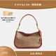 蔻馳（COACH）CARY系列女士經(jīng)典標(biāo)志斜挎包單肩馬鞍包女包 B4/棕黃色 焦糖色(新版）