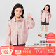 左西女童皮衣外套防風(fēng)皮夾克春秋2025新款女孩上衣兒童春裝 粉色 160