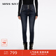 MISS SIXTY2025秋季新款牛仔褲女三環(huán)高腰復(fù)古九分緊身褲鉛筆褲 深藍 30