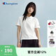 Champion冠軍短袖polo衫女運動(dòng)翻領(lǐng)t恤美式純棉上衣 白色 S
