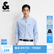 杰克·瓊斯（JACK&JONES）25年男裝秋季商務(wù)長(zhǎng)袖襯衫男士休閑純棉舒適襯衣男法斗犬刺繡上衣 C39天藍(lán) XL 185