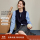 茵曼假兩件麻花毛衣2025秋女裝新款學(xué)院風(fēng)圓領(lǐng)針織衫 寶藍色 M