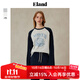 ELAND衣戀【100%棉】T恤女圓領(lǐng)胸口花朵圖案長袖上衣2025秋季新款 中灰色(18)M/Grey M 165