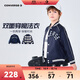 匡威Converse童裝男童夾克2025春秋新款雙面可穿格子兒童棒球服外套