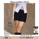 ABERCROMBIE & FITCH女裝25夏季美式性感辣妹亞麻混紡修身迷你半身裙短裙KI143-5067 黑色 S (165/72A)