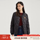 茵曼【90鴨絨輕薄羽絨服】2024冬季時(shí)尚菱格棒球服立領(lǐng)短外套女 黑色 M