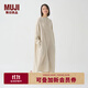 無(wú)印良品（MUJI） IDEE 女式 強捻 連帽套頭連衣裙 女裝裙子春季  GAD03C4S 米白色 M (155/80A)