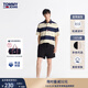 TOMMY JEANS夏季男裝純棉刺繡貼袋合身抽繩腰休閑運(yùn)動風(fēng)直筒短褲16330 黑色BDS M