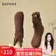 達芙妮（DAPHNE）厚底復古女短靴2025秋冬季新款加絨保暖堆堆靴慵懶風(fēng)馬丁靴女靴子 深棕色 37
