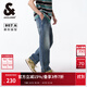 杰克·瓊斯（JACK&JONES）秋季新款男士褲子寬松做舊磨白水洗棉質(zhì)長(cháng)褲休閑牛仔褲224232040 深牛仔藍A14 S (170)RW