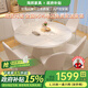 淘邦奶油風(fēng)可伸縮巖板餐桌椅組合 家用極簡(jiǎn)小戶(hù)型吃飯桌子 亮光雪山白巖板 ＋毛毛蟲(chóng)椅 135cm 一桌六椅