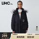 金羽杰冬季新潮羽絨派克服女中長(cháng)款大毛領(lǐng)連帽拼接羽絨服女士Y21806161