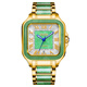 艾華仕翡翠玉石方形情侶全自動(dòng)機械表男女士 緬甸翡翠全金鋼帶男款