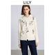 LILY2025冬新款女裝設計感幸運鴿刺繡流蘇加厚白色針織衫套頭毛衣 603本白 M