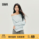 森馬（Semir）長(cháng)袖T恤女短款不規則設計感修身顯瘦2025秋蕩領(lǐng)薄款107625101097