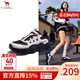 駱駝（CAMEL）女鞋子王俊凱同款戶外運(yùn)動(dòng)休閑網(wǎng)面透氣情侶徒步老爹鞋會(huì)員 G25S171012B 黑/白 女款 37