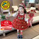 G.DUCKKIDS童裝圣誕節兒童服裝女童連衣裙秋冬季洛麗塔公主裙紅色加絨年服裙 單件裙子 100碼建議90-100cm3-4歲