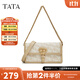 他她（TATA）復古老花小方包女包腋下包單肩包斜挎包秋新X3337CX4 米/杏 F